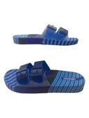 Gezer Erkek Lacivert-Mavi Çift Tokalı Kaymaz Taban Günlük Yürüyüş Terlik GZRR36-633 thumbnail 3