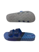 Gezer Erkek Lacivert-Mavi Çift Tokalı Kaymaz Taban Günlük Yürüyüş Terlik GZRR36-633 thumbnail 2