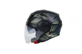 Sway Sw766 Yarım Yazlık Kask Cırcle Mat Black Yellow Güneş Vizörlü LARGE - 2