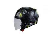Sway Sw766 Yarım Yazlık Kask Poıson Matt Black Grey Yellow Güneş Vizörlü LARGE - 2