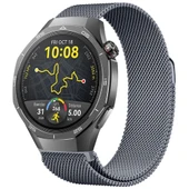 Huawei Watch GT5 Pro 46mm Uyumlu Manyetik Milanese Loop Metal Kordon   Koyu Gri thumbnail 1