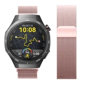Huawei Watch GT5 Pro 46mm Uyumlu Manyetik Milanese Loop Metal Kordon   Pembe thumbnail 3