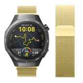 Huawei Watch GT5 Pro 46mm Uyumlu Manyetik Milanese Loop Metal Kordon   Gold thumbnail 3