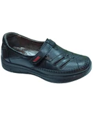 Malawi 200K. Kadın Siyah (36-40) Deri Comfort Ayakkabı - 2