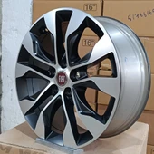 Sıfır OPAR 16 inç Egea, Doblo, Fiorino Black Diamond Jant Takımı - 5X98 6.0X16 ET36 58.1 - OEM: 55177557 - 3