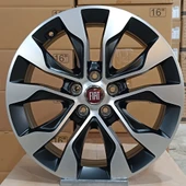 Sıfır OPAR 16 inç Egea, Doblo, Fiorino Black Diamond Jant Takımı - 5X98 6.0X16 ET36 58.1 - OEM: 55177557 - 1