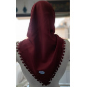 ERİPEK HAYAL OYALI DÜZ RENK YAZMA & TÜLBENT - EBADI: 95 X 95 cm - RENK: BORDO - 11