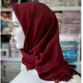 ERİPEK HAYAL OYALI DÜZ RENK YAZMA & TÜLBENT - EBADI: 95 X 95 cm - RENK: BORDO - 12