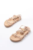 1001-1001 Rose  Bilekten Bağcıklı Kadın Sandalet thumbnail 5