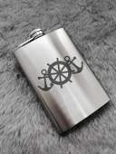 Denizci Çapa Temalı 9 Oz Paslanmaz Çelik Cep Matarası 266 Ml İçecek Cep Matarası - 3