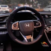 Honda Civic Fc5 Araca Özel Direksiyon Kılıfı ALCANTRA KARBON MAVİ YÜZÜKLÜ thumbnail 1