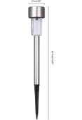 6 Adet Metal Gövdeli Beyaz Ledli Solar Güneş Enerjili Bahçe Lambası 30 cm Saplama - 6