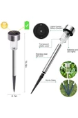6 Adet Metal Gövdeli Beyaz Ledli Solar Güneş Enerjili Bahçe Lambası 30 cm Saplama - 8