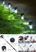 6 Adet Metal Gövdeli Beyaz Ledli Solar Güneş Enerjili Bahçe Lambası 30 cm Saplama - 4