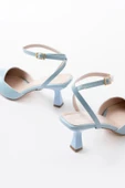 St-004 Bebe Mavi Rugan Günlük 7 Cm Topuklu Bayan Ayakkabı thumbnail 5