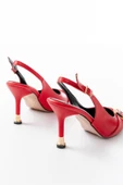 İnf-1151 Kırmızı Günlük Arkası Açık Topuklu Bayan Ayakkabı thumbnail 5