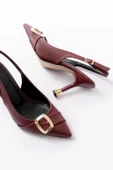 İnf-1151 Bordo Günlük Arkası Açık Topuklu Bayan Ayakkabı thumbnail 4