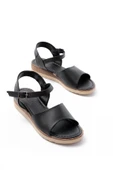 692-500 Siyah Ortopedik Taban Tokalı Kadın Sandalet thumbnail 3