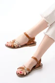 205-015 Taba Garni Ortopedik Hakiki Deri Kadın Sandalet thumbnail 1