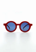 Kids Güneş Gözlüğü Kırmızı Yuvarlak Çerçeve UV 400 Korumalı CE Belgeli Çocuk Güneş Gözlüğü - 4
