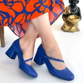 Kier Mavi Cilt Topuklu Ayakkabı thumbnail 4