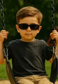 Kids Güneş Gözlüğü Siyah Cool Çerçeve UV 400 Korumalı CE Belgeli Çocuk Güneş Gözlüğü - 1