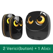 TechTic Kablosuz Kapı Zili Sevimli Baykuş Işıklı 1Alıcı 2Buton 35 Zil Sesi 5 Ses Seviyesi Acil Çağrı thumbnail 4