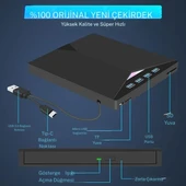 TechTic 7in1 Harici DVD-ROM USB 3.0 HUB Çoğaltıcı TF SD Kart Okuyucu Type C Kablolu DVD Player CD - 6