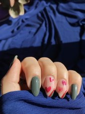 Renkli Kalpler Tırnak Dövmesi, Tırnak Tattoo, Nail Art, Tırnak Sticker - 4