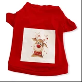 Cute Rudolph Köpek Tişörtü Noel - 4