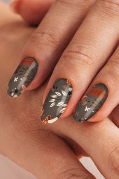 Sonbahar- 3 Tırnak Dövmesi, Tırnak Tattoo, Nail Art, Tırnak Sticker - 1