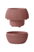 Omnipazar KRS-362 Plastik Mercan Kaktüs Saksı 0.35 Litre Soft Pembe 6 Adet - 3