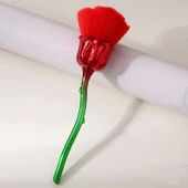 Dekoratif Tırnak Toz Fırçası Gül Kırmızı - 1