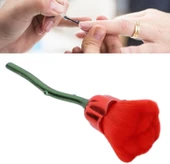 Dekoratif Tırnak Toz Fırçası Gül Kırmızı - 2