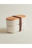 Magou 1000ml Ahşap Kapaklı Lunch Box 2'li - 1