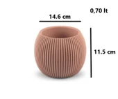 Omnipazar KRS-363 Plastik Mercan Kaktüs Saksı 0.7 Litre Soft Pembe 6 Adet thumbnail 2