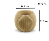 Omnipazar KRS-363 Plastik Mercan Kaktüs Saksı 0.7 Litre Soft Sarı 6 Adet - 2
