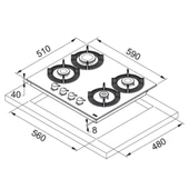 106.0541.748-Franke Fhmf 604 4Gc Bk Siyah Ocak thumbnail 2