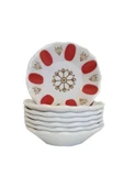 Mucit Home Kırmızı Kahveci Çay Tabağı 6 Lı - 1