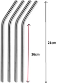 Çelik Pipet Paslanmaz Çelik Metal Meşrubat Pipeti Ve Pipet Temizleme Fırçası Seti 5 Parça - 2
