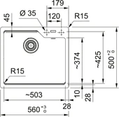 114.0686.796-Franke Urban Ubg 610-56 Bianco Granit Eviye thumbnail 3
