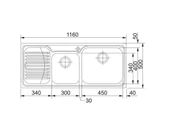 101.0656.178-Franke Galassia Gax 621 Sol Çelik Eviye thumbnail 2