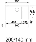 523461-Blanco Subline 700 -U Level Granit Eviye Kahve - 3