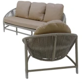 Marise | Üçlü Rattan Bahçe Oturma Grubu | 3+1+1+Sehpalı Bahçe Takımı - 7