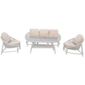 Marise | Üçlü Rattan Bahçe Oturma Grubu | 3+1+1+Sehpalı Bahçe Takımı - 3