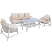 Marise | Üçlü Rattan Bahçe Oturma Grubu | 3+1+1+Sehpalı Bahçe Takımı - 1