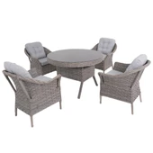 Spark Nova 110 cm Rattan Yuvarlak Minderli Bahçe Masa Takımı thumbnail 4