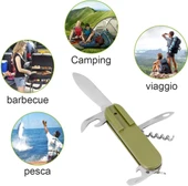 7 si 1 Arada Katlanır Çatal Bıçak Takımı, Çıkarılabilir Paslanmaz Çelik Kamp Çatal Bıçak Takımı thumbnail 3