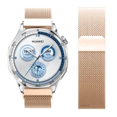 Huawei Watch GT5 46mm Uyumlu Manyetik Milanese Loop Metal Kordon   Rose Gold - 3