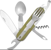 7 si 1 Arada Katlanır Çatal Bıçak Takımı, Çıkarılabilir Paslanmaz Çelik Kamp Çatal Bıçak Takımı thumbnail 1